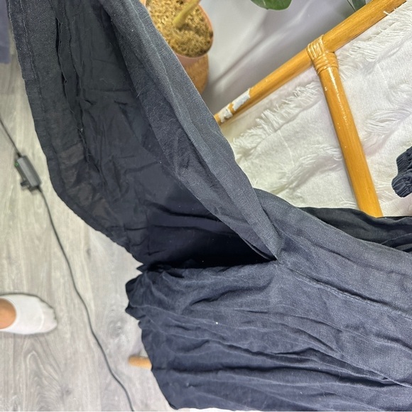 J. Crew Black Midi Linen Dress sz XS - Picture 6 of 7